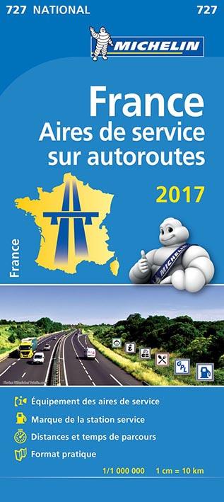 CARTE NATIONALE AIRES DE SERVICE SUR AUTOROUTES FRANCE 2017