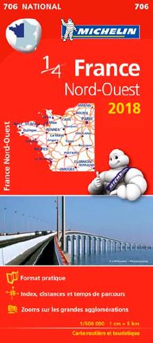 CARTE NATIONALE FRANCE - T8050 - CARTE NATIONALE 706 FRANCE NORD-OUEST 2018