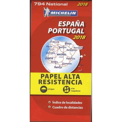 CARTE NATIONALE ESPANA, PORTUGAL 2018 - PAPEL ALTA RESISTENCIA / ESPAGNE, PORTUGAL 2018 - INDECHIRAB