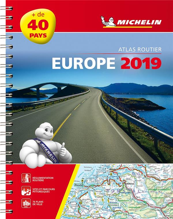 ATLAS EUROPE - T25210 - ATLAS EUROPE 2019 - ATLAS ROUTIER ET TOURISTIQUE (A4-SPIRALE)
