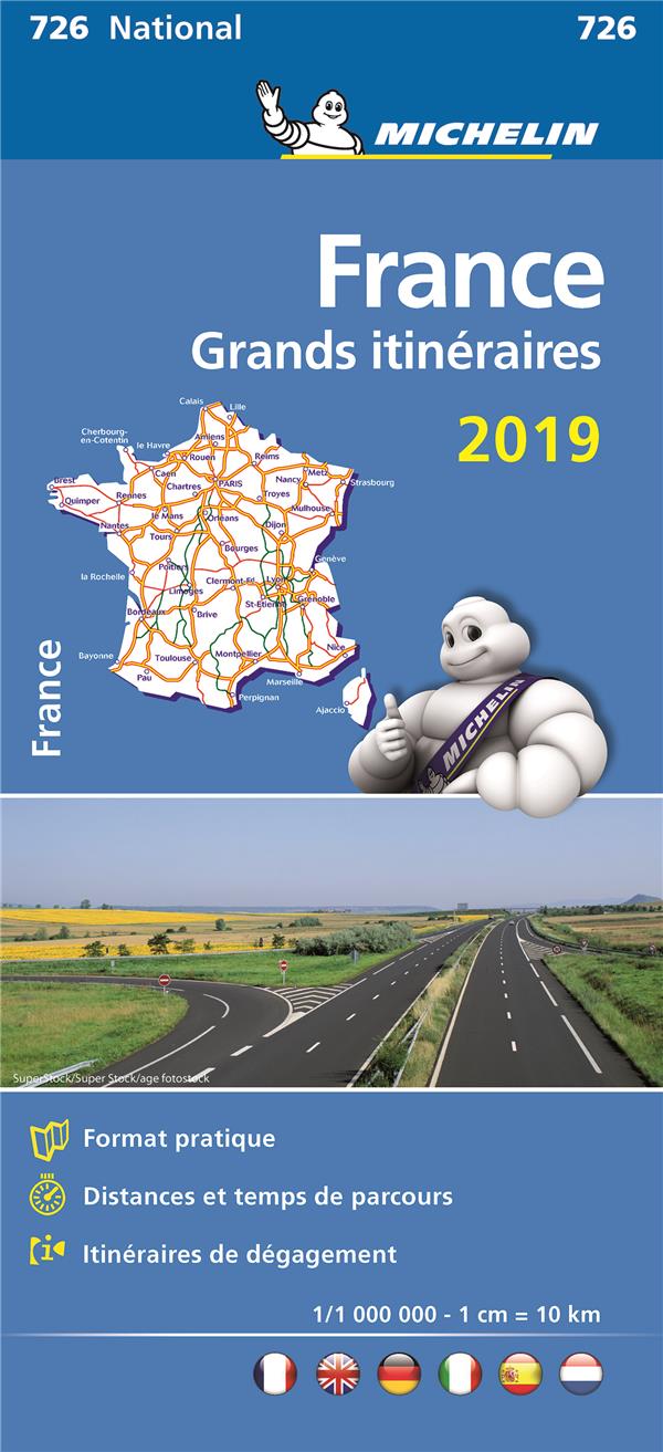 CARTE NATIONALE GRANDS ITINERAIRES FRANCE 2019