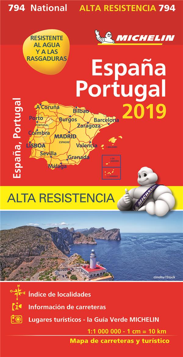 CARTE NATIONALE ESPANA, PORTUGAL 2019 - PAPEL ALTA RESISTENCIA / ESPAGNE, PORTUGAL 2019 - INDECHIRAB