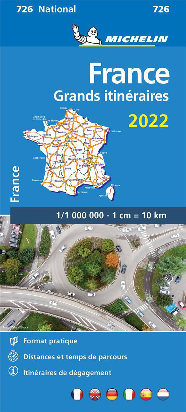 CARTE NATIONALE GRANDS ITINERAIRES FRANCE 2022