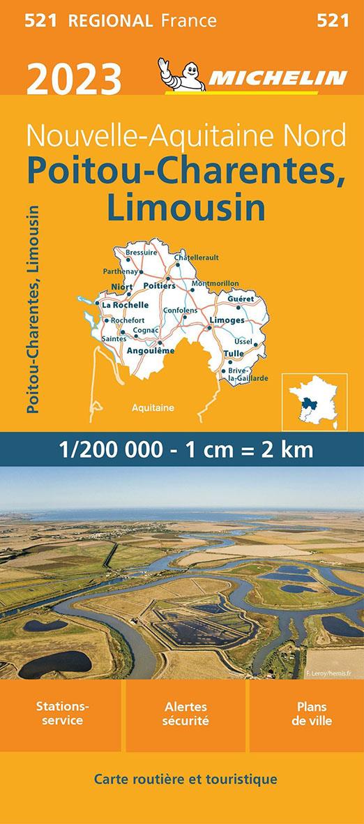 CARTE REGIONALE POITOU-CHARENTES, LIMOUSIN 2023