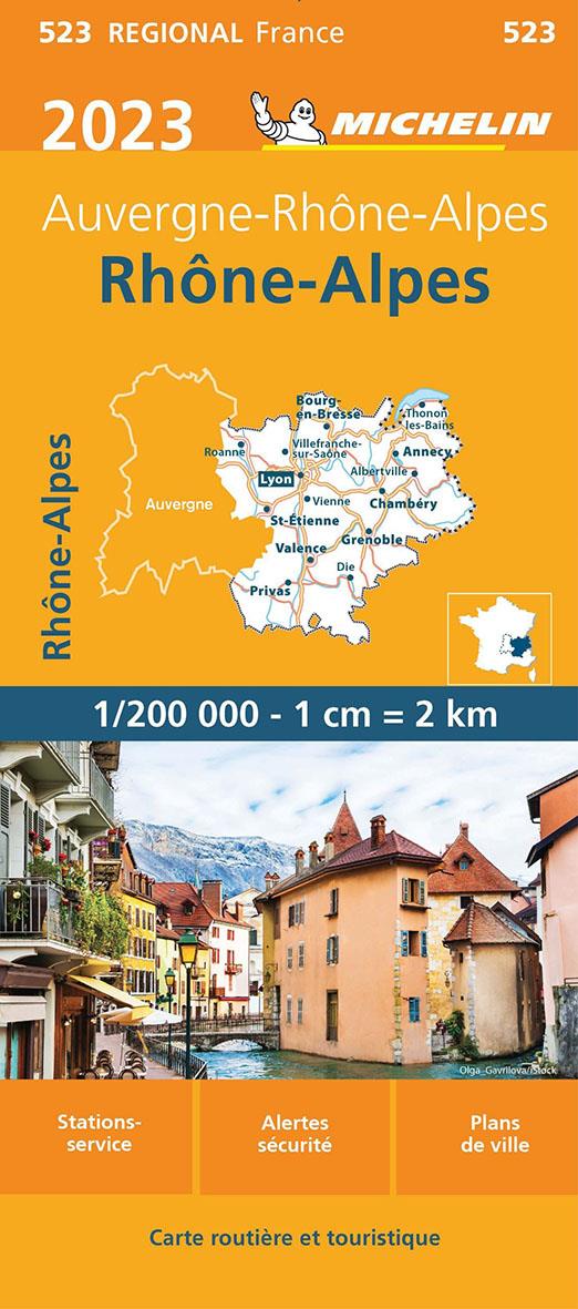 CARTE REGIONALE RHONE-ALPES 2023