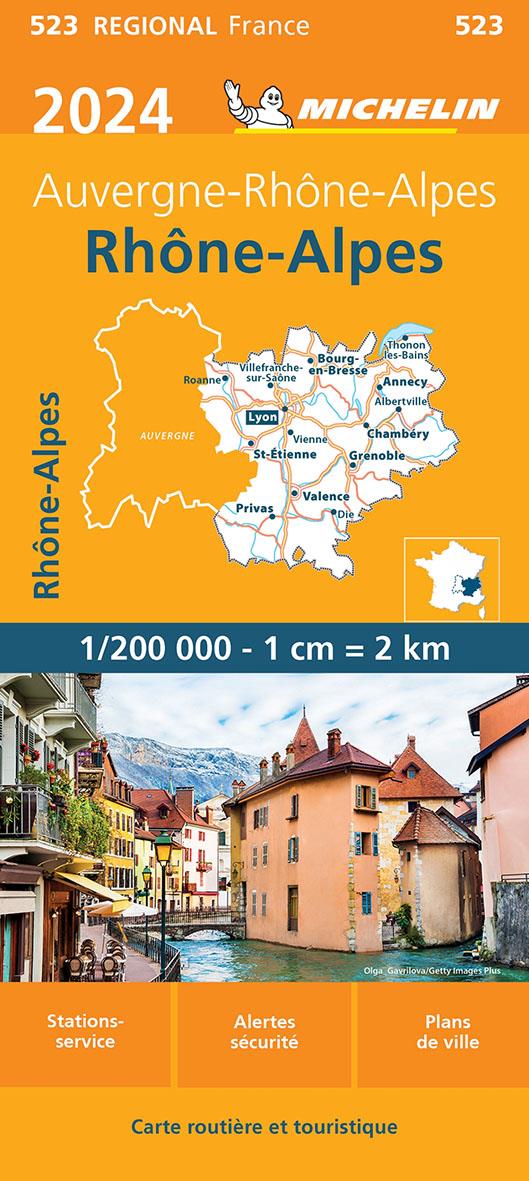 CARTE REGIONALE RHONE-ALPES 2024