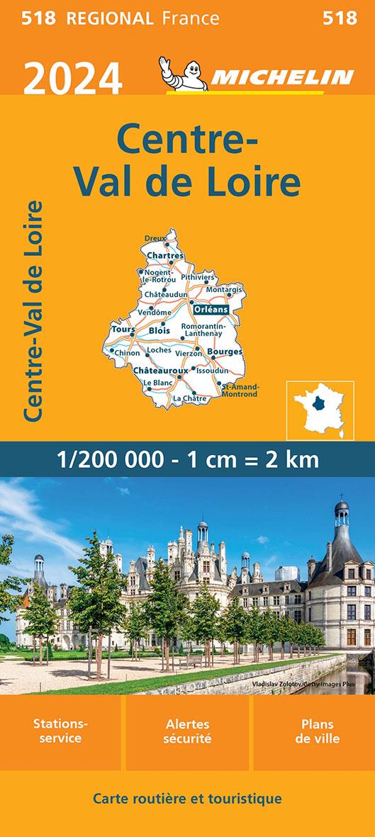 CARTE REGIONALE CENTRE - VAL DE LOIRE 2024