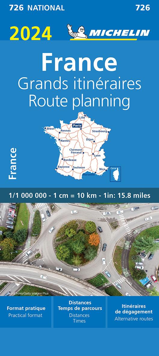 CARTE NATIONALE FRANCE - GRANDS ITINERAIRES/ROUTE PLANNING 2024