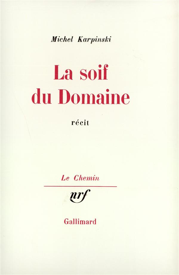 LA SOIF DU DOMAINE