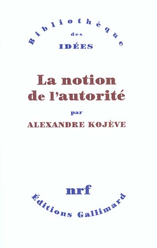 LA NOTION DE L'AUTORITE