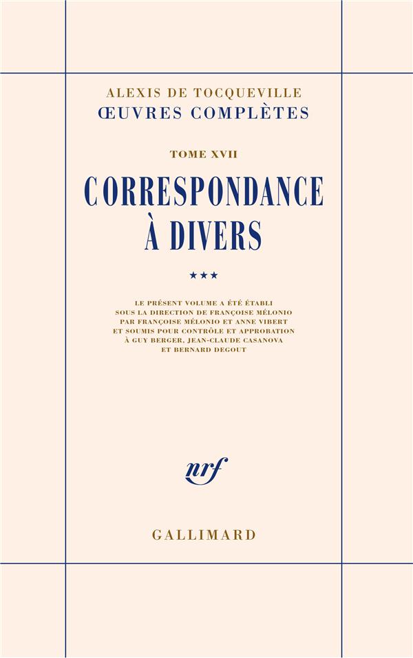 OEUVRES COMPLETES - VOL17 - CORRESPONDANCE A DIVERS 3