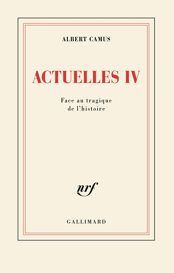 ACTUELLES - VOL04 - FACE AU TRAGIQUE DE L'HISTOIRE