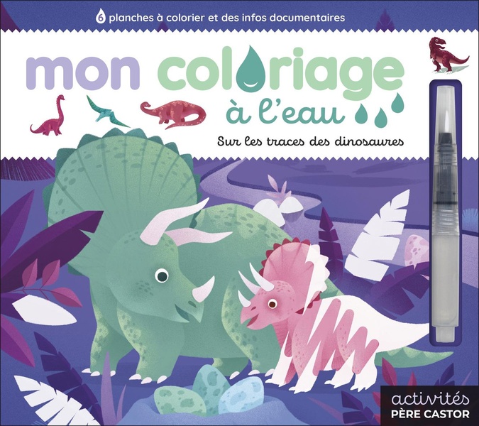 MON COLORIAGE A L'EAU - SUR LES TRACES DES DINOSAURES
