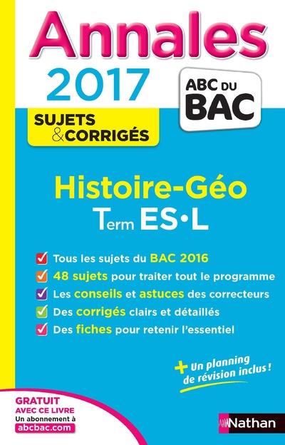 ANNALES BAC 2017 HISTOIRE GEO TERMINALE L-ES - CORRIGE