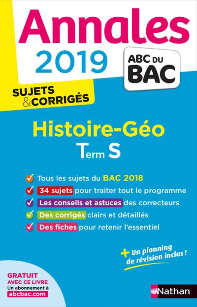 ANNALES BAC 2019 HISTOIRE GEO - TERMINALE S - CORRIGE