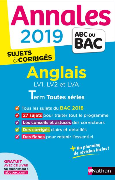 ANNALES BAC 2019 ANGLAIS TERMINALE TOUTES SERIES CORRIGE