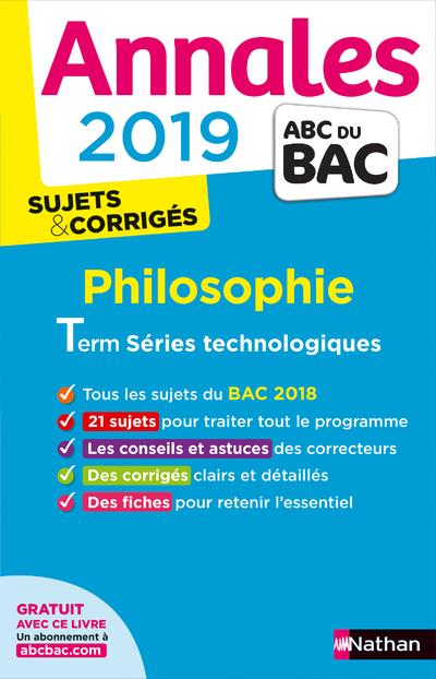 ANNALES BAC 2019 PHILO TERMINALE STMG - CORRIGE