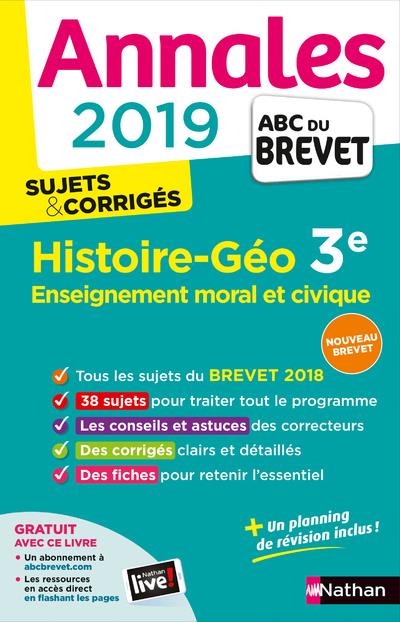 ANNALES BREVET 2019 HISTOIRE-GEO-EMC - CORRIGE