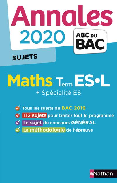 ANNALES BAC 2020 MATHS TERM ES-L - NC