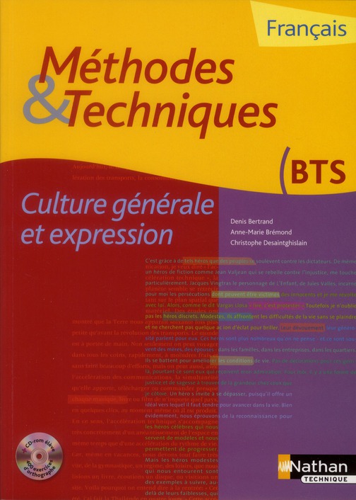 METHODES ET TECHNIQUES - CULTURE GENERALE ET EXPRESSION LIVRE DE L'ELEVE