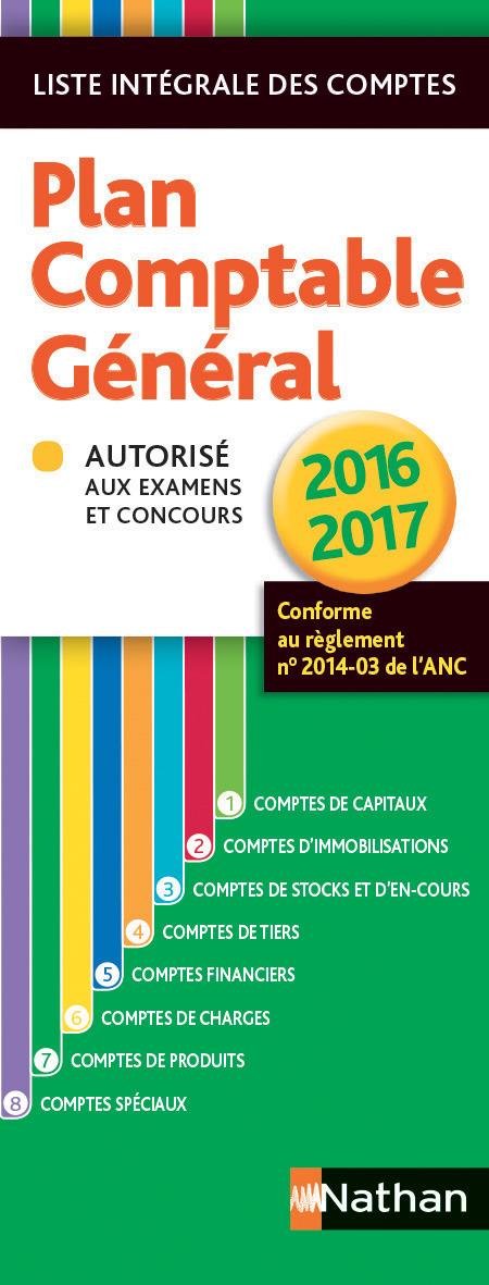 PLAN COMPTABLE GENERAL 2016/2017 - HORS COLLECTION DEPLIANT