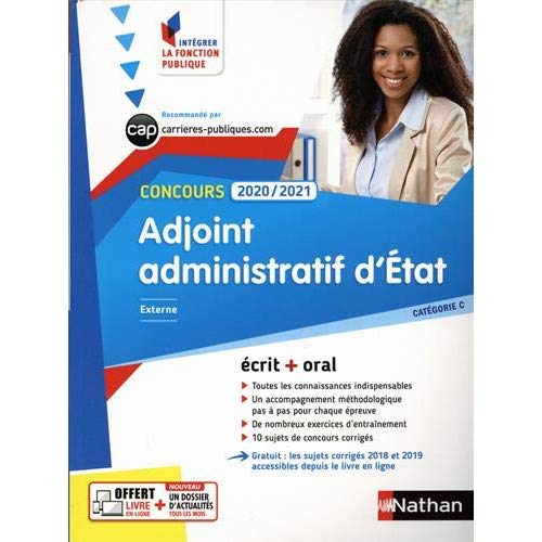 CONCOURS ADJOINT ADMINISTRATIF D'ETAT - N02 CATEGORIE C (INTEGRER LA FONCTION PUBLIQUE) 2019