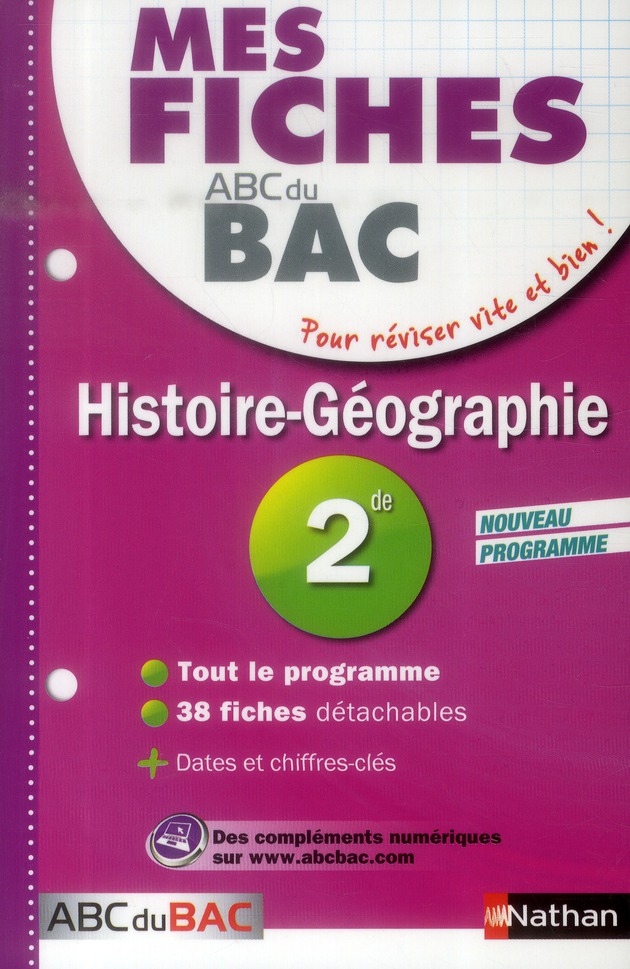 MES FICHES ABC DU BAC HISTOIRE GEOGRAPHIE 2DE