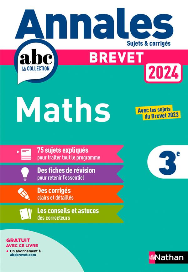 ANNALES BREVET 2024 MATHS - CORRIGE