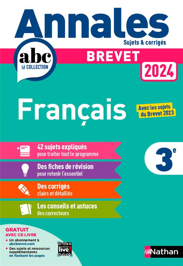 ANNALES BREVET FRANCAIS 2024 - CORRIGE