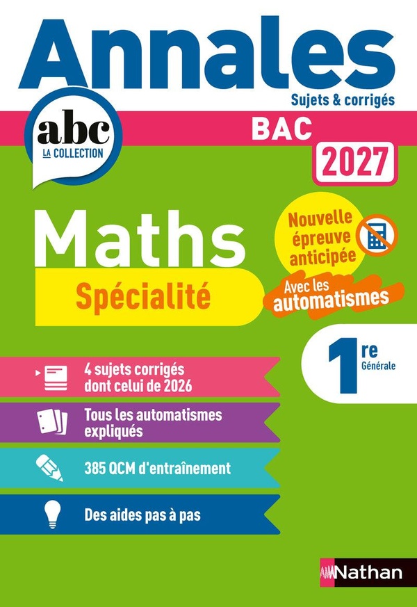 ANNALES BAC MATHS 1RE - SPECIALITE
