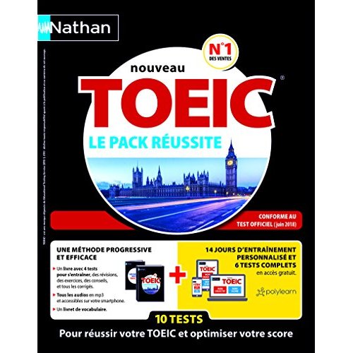 LE PACK REUSSITE TOEIC - LIVRE + LIVRET + 1 CARTE AVEC CLE D'ACTIVATION (VOIE EXPRESS) 2018