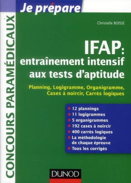 IFAP : ENTRAINEMENT INTENSIF AUX TESTS D'APTITUDE - PLANNING, LOGIGRAMME, ORGANIGRAMME
