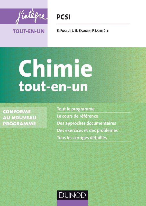 CHIMIE TOUT-EN-UN PCSI - 3E ED. - CONFORME AU NOUVEAU PROGRAMME