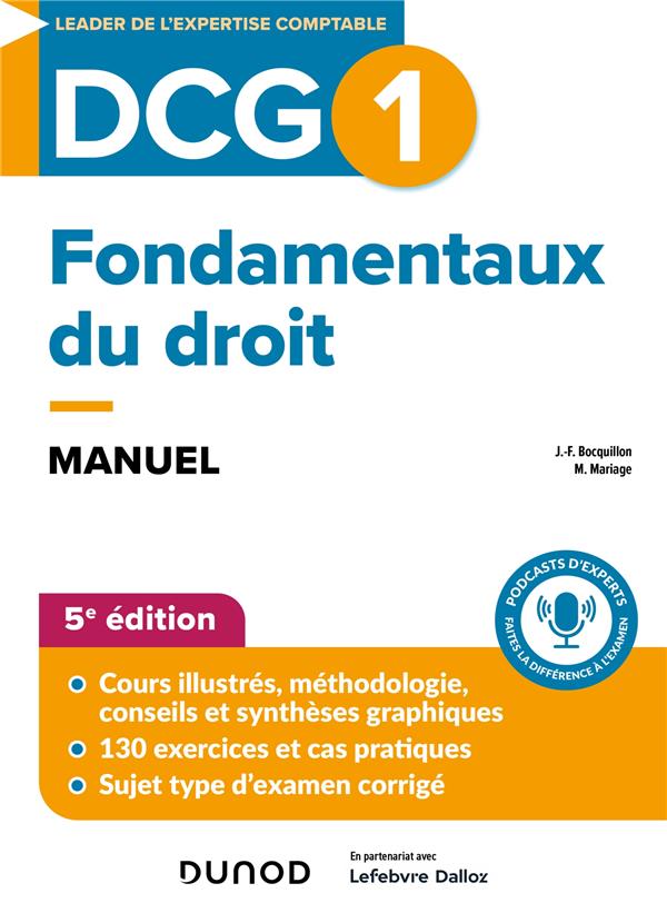 DCG 1 - INTRODUCTION AU DROIT -DCG 1 - DCG 1 - FONDAMENTAUX DU DROIT - MANUEL - 5E ED.