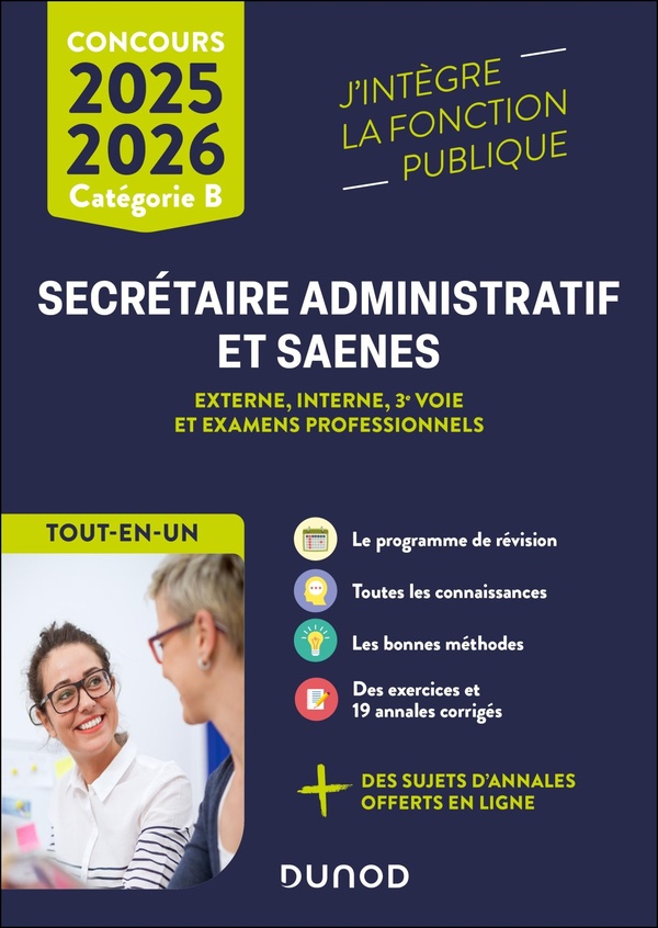 CONCOURS SECRETAIRE ADMINISTRATIF ET SAENES 2025-2026 - TOUT-EN-UN - EXTERNE, INTERNE, 3E VOIE ET EX