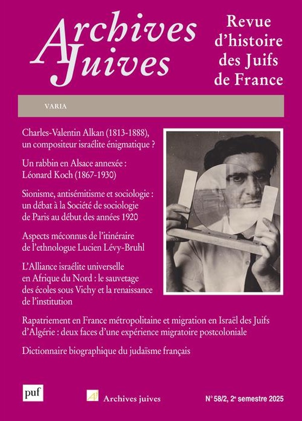 ARCHIVES JUIVES N  58-2 (2E SEMESTRE 2025) - VARIA