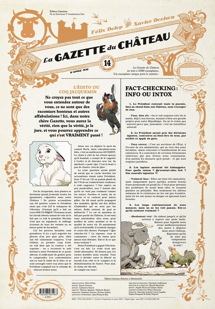 LE CHATEAU DES ANIMAUX - LA GAZETTE DU CHATEAU - VOL14