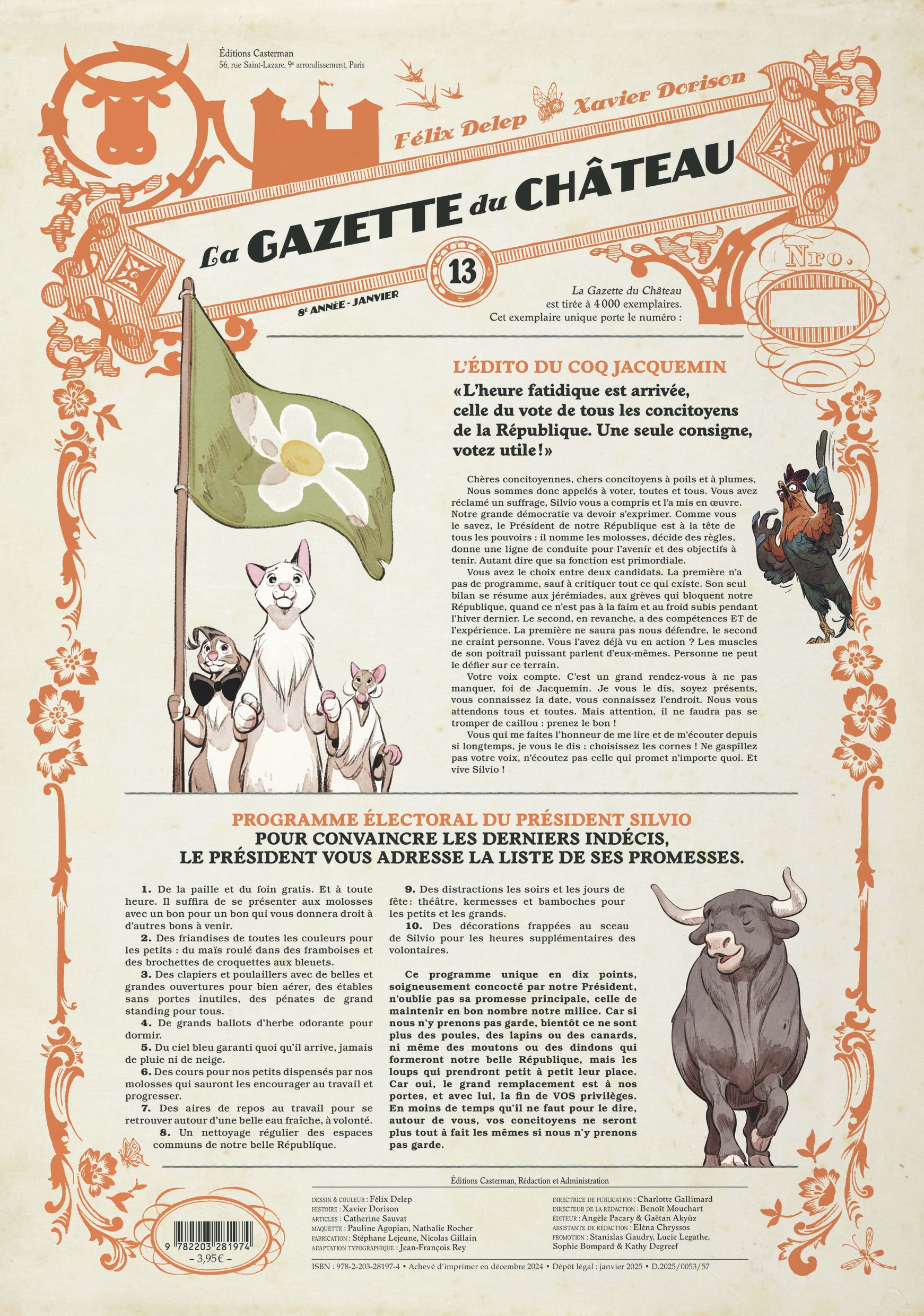 LE CHATEAU DES ANIMAUX - LA GAZETTE DU CHATEAU - VOL13