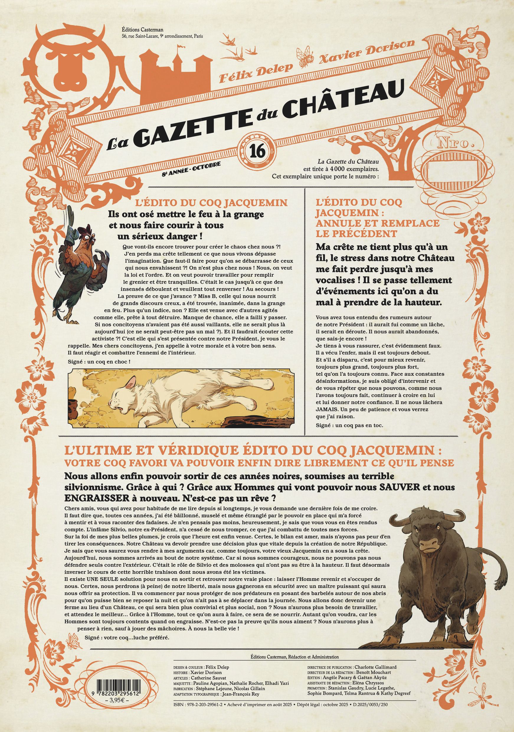 LE CHATEAU DES ANIMAUX - LA GAZETTE DU CHATEAU - VOL16
