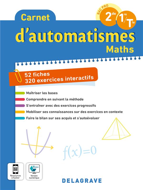 CARNET DAUTOMATISMES MATHEMATIQUES BAC PRO (2022) - CAHIER ELEVE