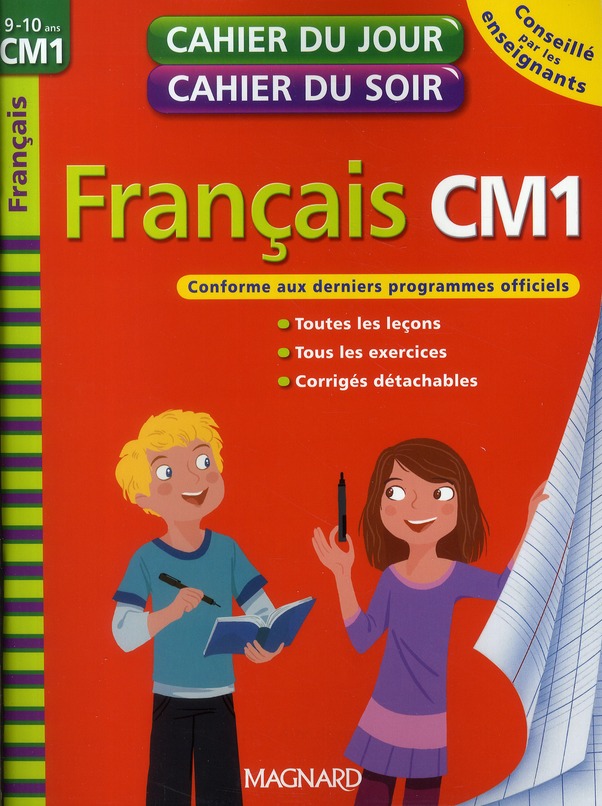 2010 CAHIER DU JOUR CAHIER DU SOIR FRANCAIS CM1