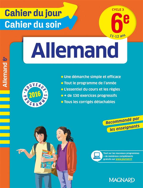 CAHIER DU JOUR/CAHIER DU SOIR - ALLEMAND 6E