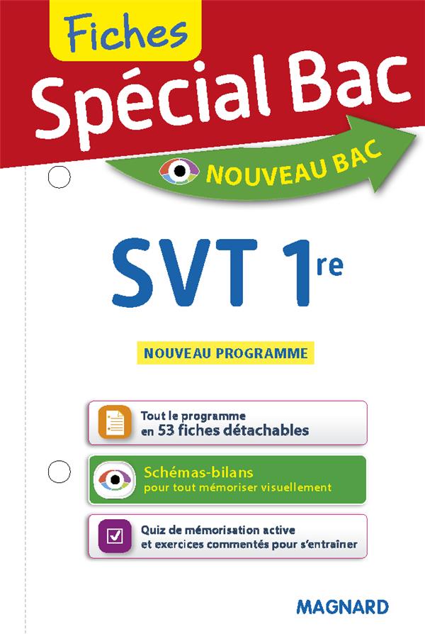 SPECIAL BAC FICHES SVT 1RE - TOUT LE PROGRAMME EN 53 FICHES, MEMOS, SCHEMAS-BILANS, EXERCICES ET QCM