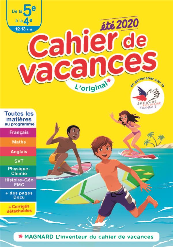 CAHIER DE VACANCES 2020, DE LA 5E VERS LA 4E - TOUTES LES MATIERES