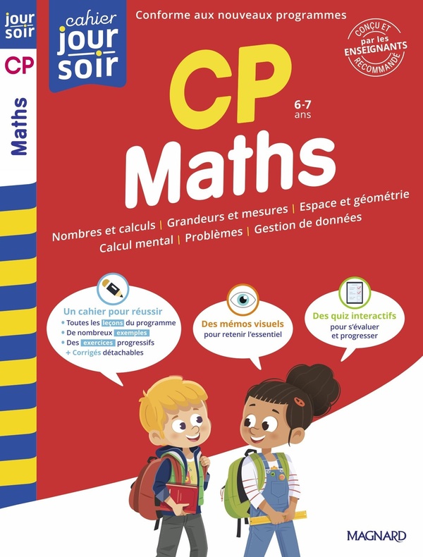 MATHS CP - CAHIER JOUR SOIR - CONCU ET RECOMMANDE PAR LES ENSEIGNANTS