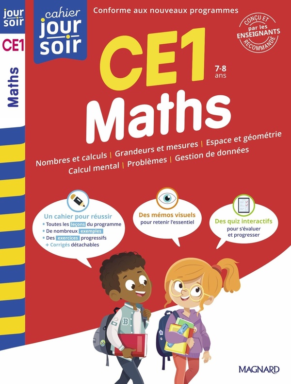 MATHS CE1 - CAHIER JOUR SOIR - CONCU ET RECOMMANDE PAR LES ENSEIGNANTS