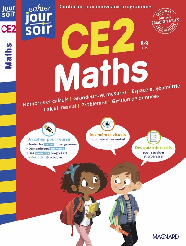MATHS CE2 - CAHIER JOUR SOIR - CONCU ET RECOMMANDE PAR LES ENSEIGNANTS