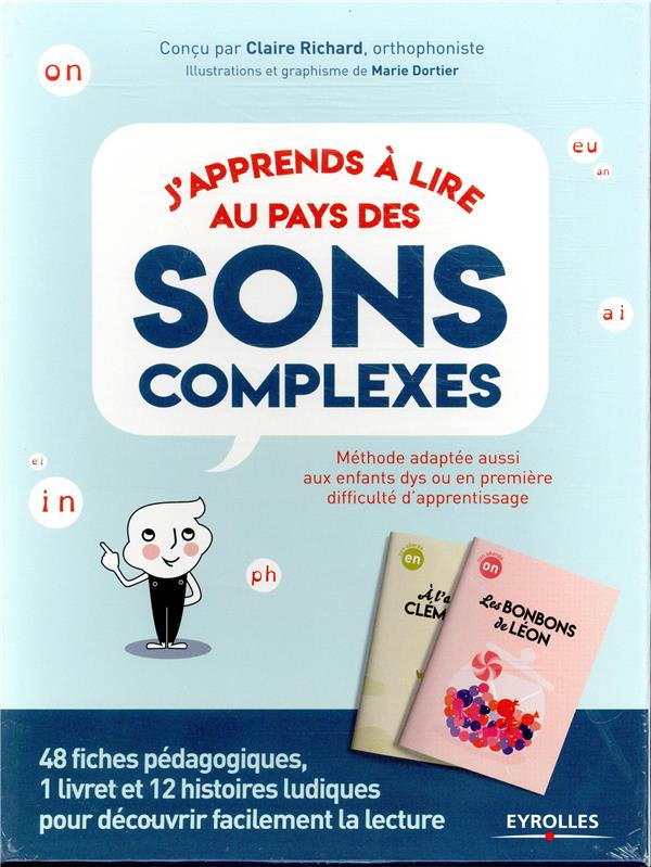 COFFRET J'APPRENDS A LIRE AU PAYS DES SONS COMPLEXES - 48 FICHES PEDAGOGIQUES, 1 LIVRET ET 12 HISTOI