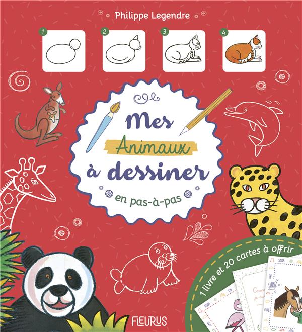 MES ANIMAUX A DESSINER EN PAS A PAS - 1 LIVRE ET 20 CARTES A OFFRIR