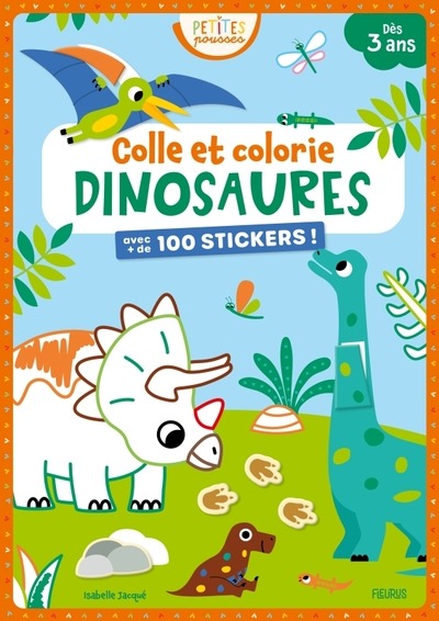 COLLE ET COLORIE - DINOSAURES